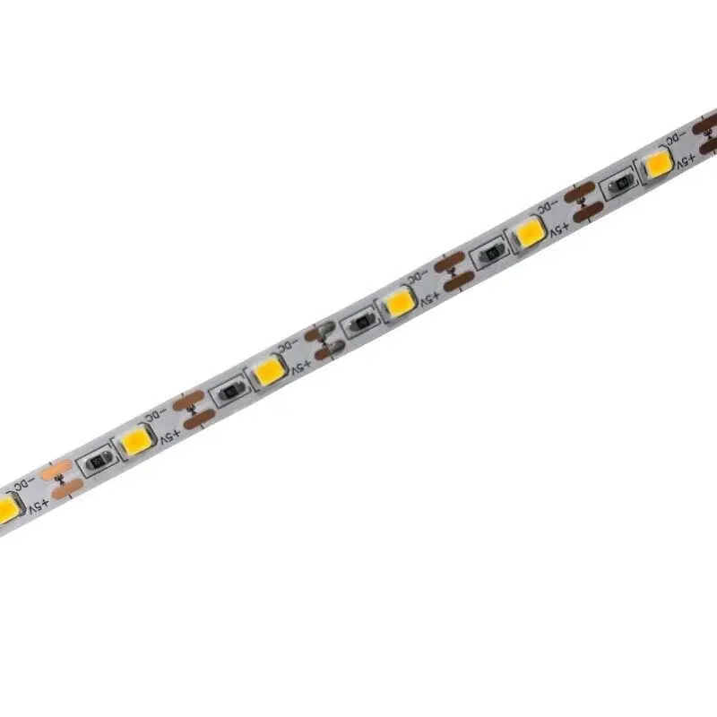 5 Volt Şerit Led 5MM 60 Ledli Amber (Sarı) – 2835 Chip, 5 Metre USB Uyumlu Dekoratif Aydınlatma