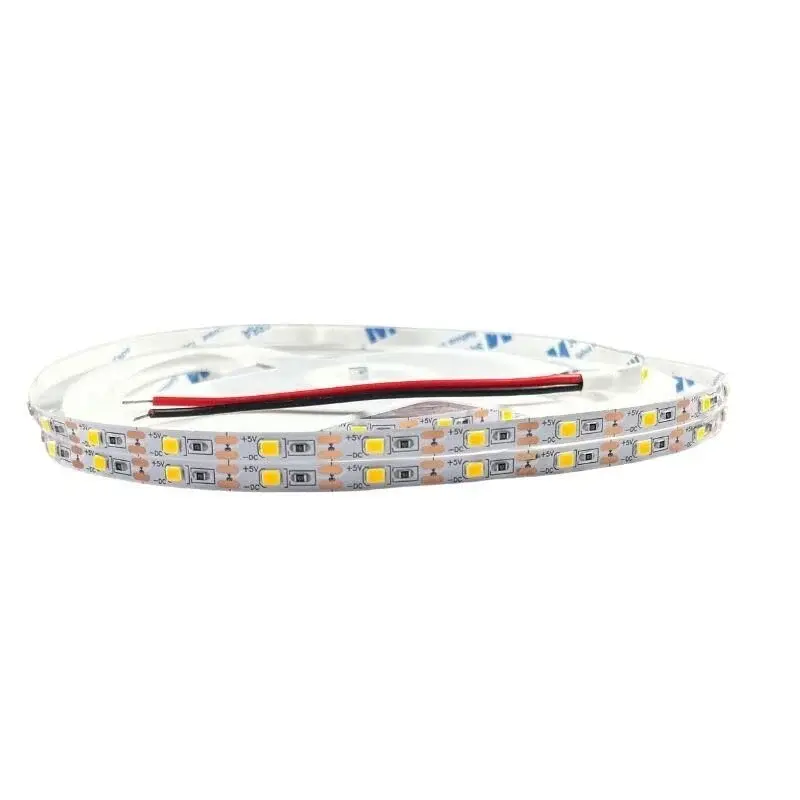 5 Volt Şerit Led 5MM 60 Ledli Amber (Sarı) – 2835 Chip, 5 Metre USB Uyumlu Dekoratif Aydınlatma