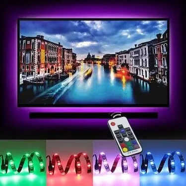 Televizyon & Monitör Arkası RF Kumandalı RGB Şerit LED – 1 Metre (60 LED/m)