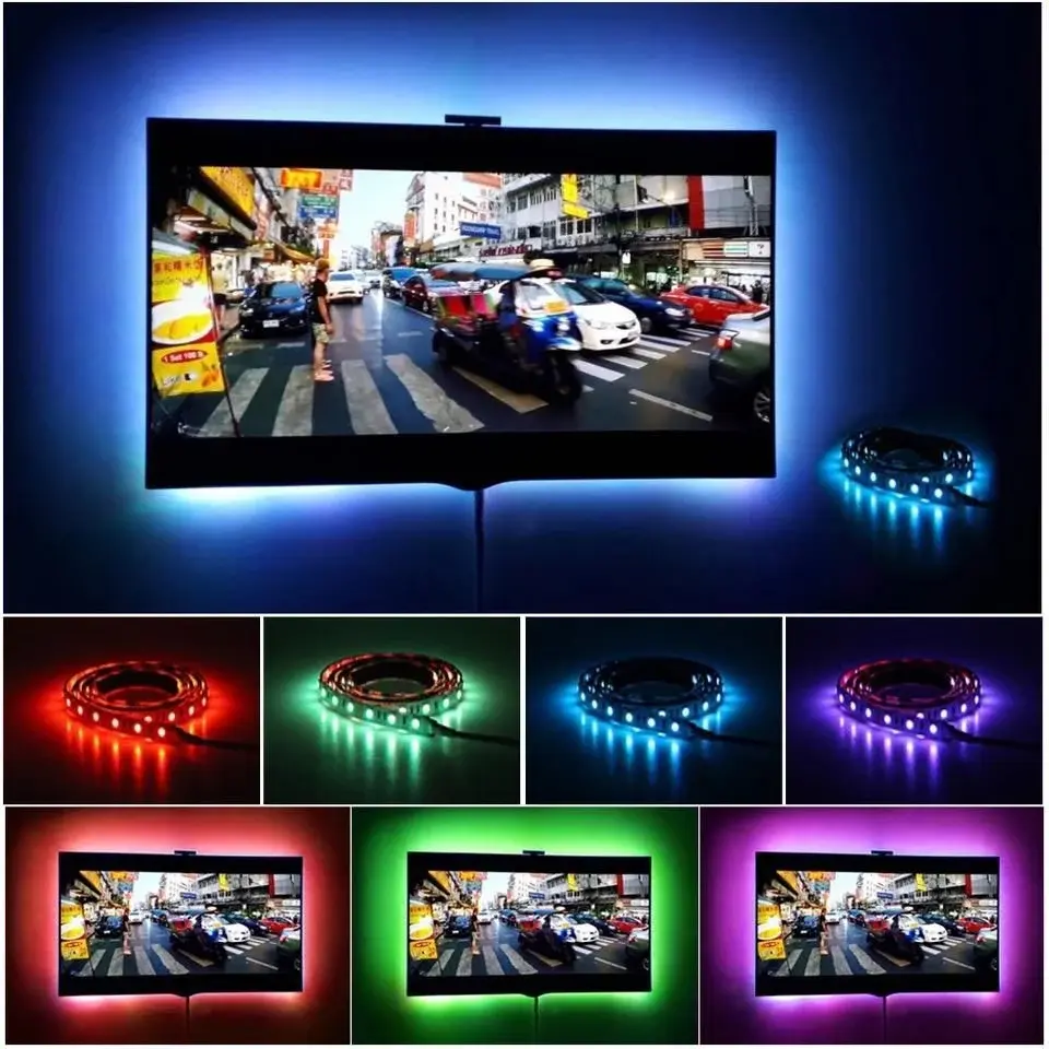 Televizyon & Monitör Arkası RF Kumandalı RGB Şerit LED – 1 Metre (60 LED/m)