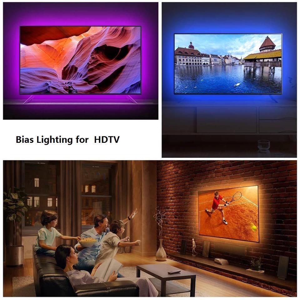Televizyon & Monitör Arkası RF Kumandalı RGB Şerit LED – 5 Metre (60 LED/m)