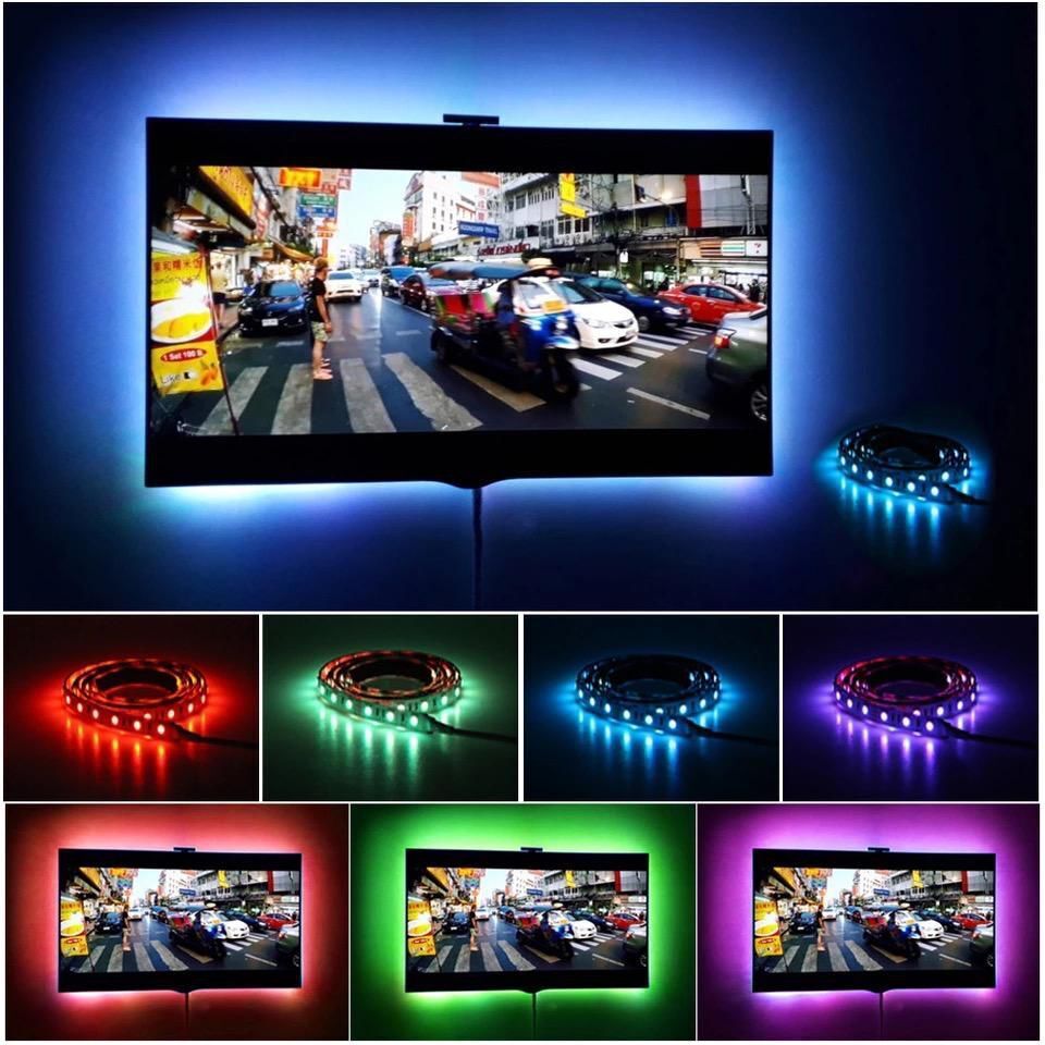 Televizyon & Monitör Arkası RF Kumandalı RGB Şerit LED – 5 Metre (60 LED/m)