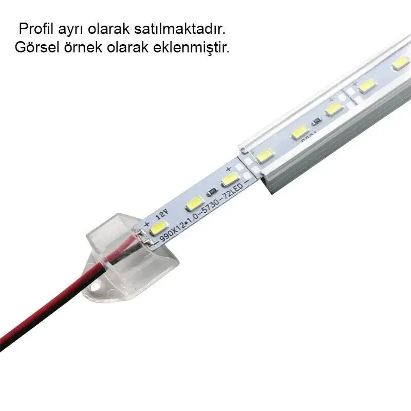 12 Volt Bantlı 5730 Ledli Led Bar Alüminyum Çubuk Led 72 Led Mavi 100cm