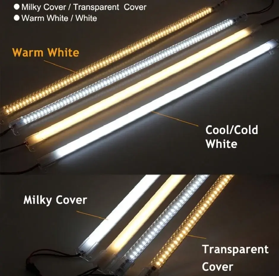 220 Volt 4014 Çubuk Led 1M Kasalı Dim Edilebilir Bar Led 220V Gün Işıgı 3000-3200K -Şeffaf Cam