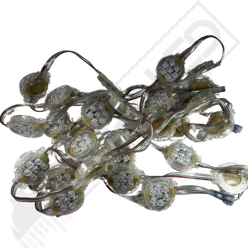 24Volt 50mm WS2811 Adreslenebilir LunaPark Ledi ARGB Pixel Modül Led(30 Adet)