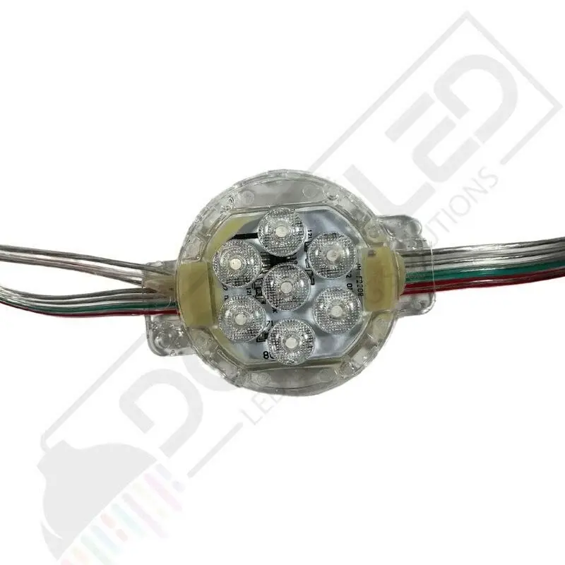 24Volt 50mm WS2811 Adreslenebilir LunaPark Ledi ARGB Pixel Modül Led(30 Adet)