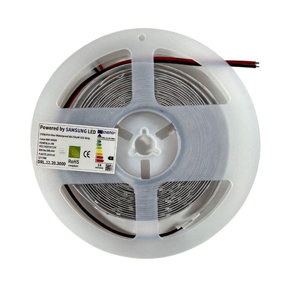 SAMSUNG Şerit LED 60 LED/m 2835 SMD 3000–3200K Gün Işığı IP20