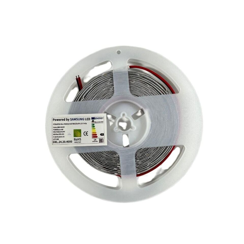 SAMSUNG ŞERİT LED 60 LEDLİ 2835 SMD 4000K 24V 14.4W IP20