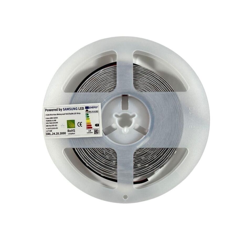 SAMSUNG 60 LEDLİ 2835 SMD 3200K ŞERİT LED 24V 14.4W IP20