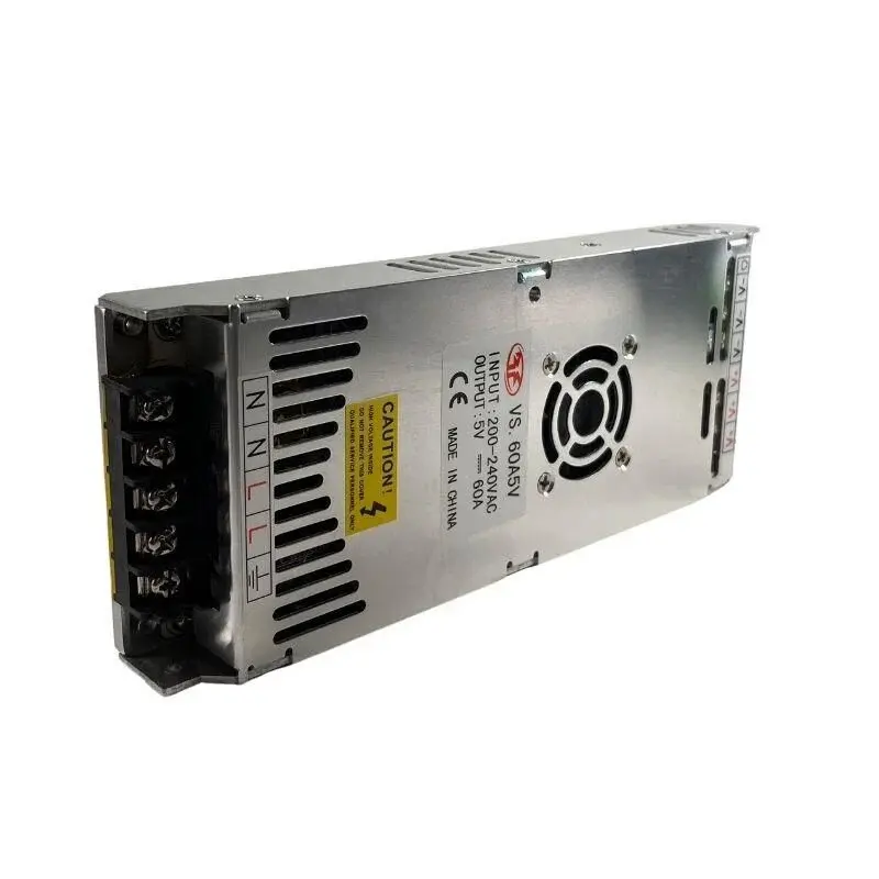 5 Volt 60 Amper Slim Fanlı Adaptör 5V 60A IP20