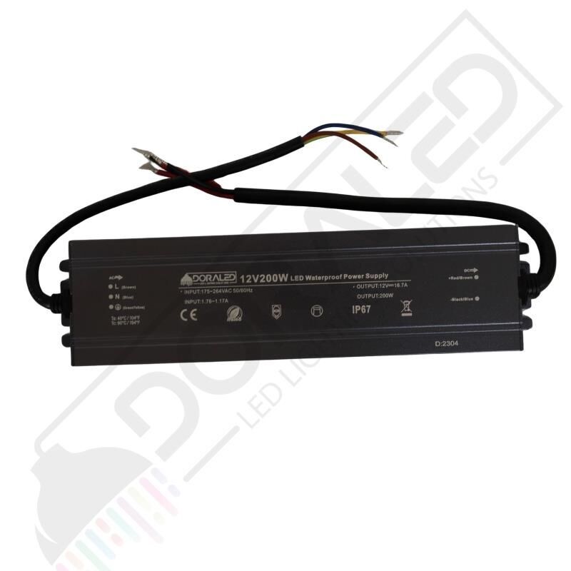 12 Volt 16,7 Amper IP67 Su Geçirmez LED Adaptör-200Watt