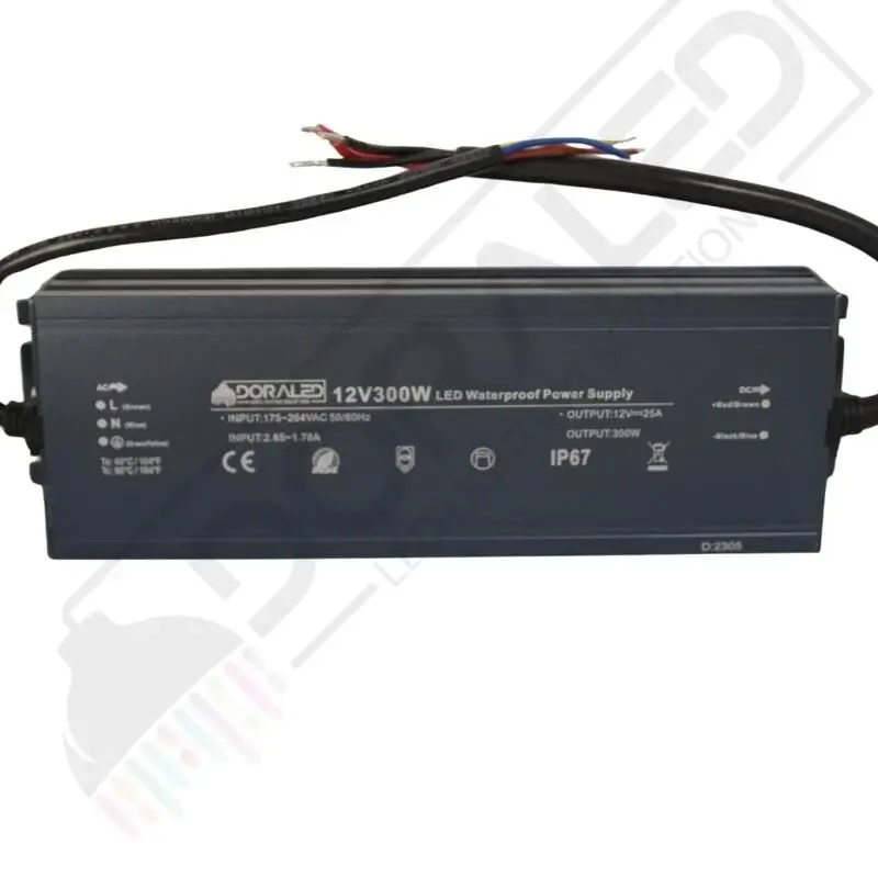 12 Volt 25 Amper IP67 Su Geçirmez Dış Cephe LED Adaptör – 300 Watt