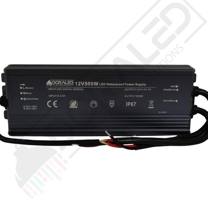 12 Volt 41,7 Amper IP67 Su Geçirmez LED Adaptör – 500 Watt