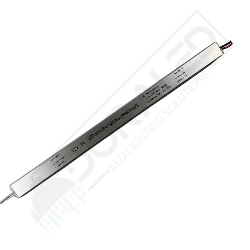 Ultra slim ince parmak led adaptör 12 volt 3 amper 36 watt (25x2x2cm)