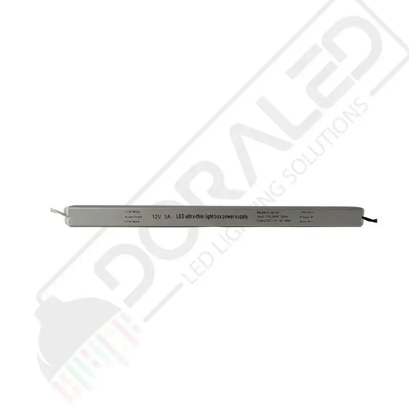 Ultra slim ince parmak led adaptör 12 volt 3 amper 36 watt (25x2x2cm)