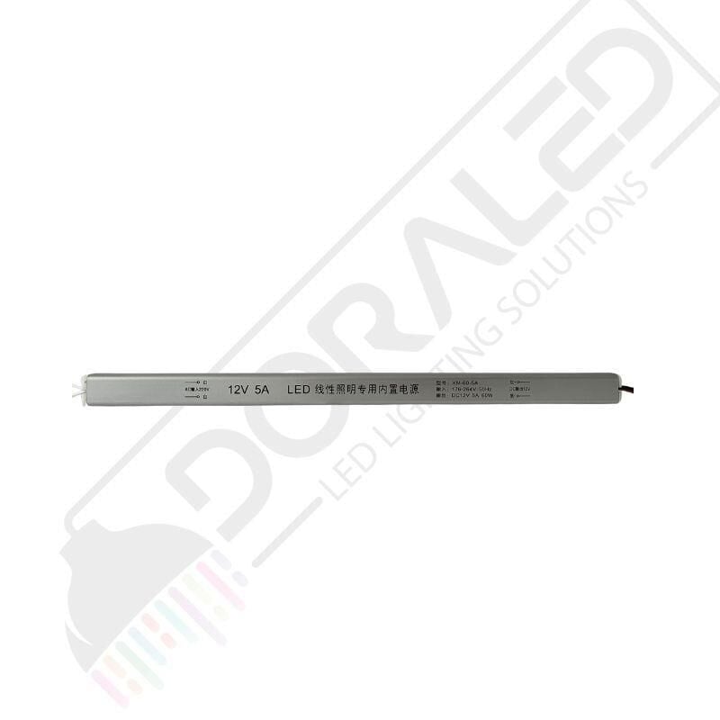 Ultra slim ince parmak led adaptör 12 volt 5 amper 60 watt (30x2x2cm)