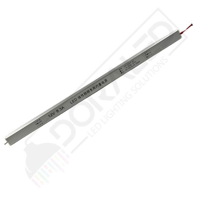 Ultra slim ince parmak led adaptör 12 volt 8,3 amper 100 watt (35x2x2cm)