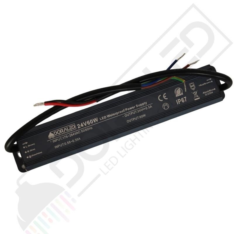 24 Volt 2,5 Amper IP67 Su Geçirmez Dış Cephe Led Adaptör 60 Watt