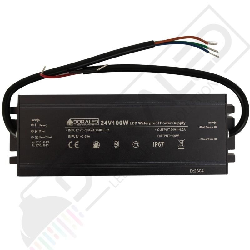 24 Volt 4.2 Amper IP67 Su Geçirmez Led Adaptör 100 Watt