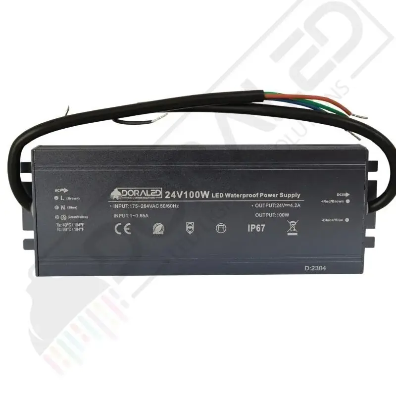 24 Volt 4.2 Amper IP67 Su Geçirmez Led Adaptör 100 Watt