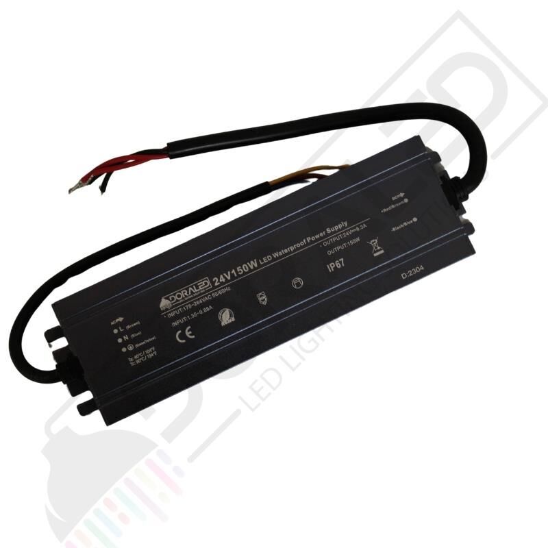 24 Volt 6.3 Amper IP67 Su Geçirmez Led Adaptör 150 Watt