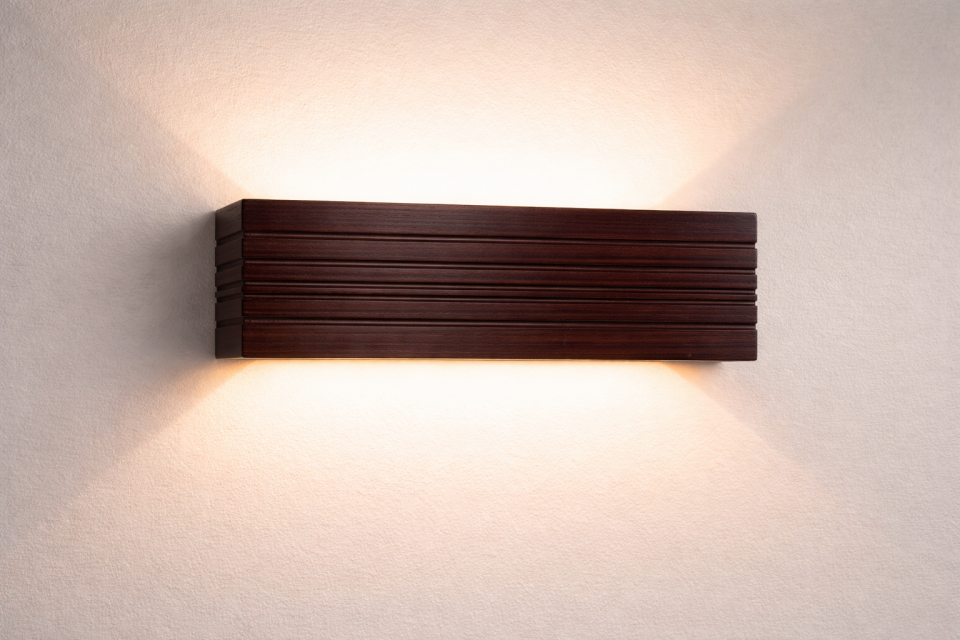 LED Ahşap Ceviz Kaplama Renk Duvar Aydınlatma