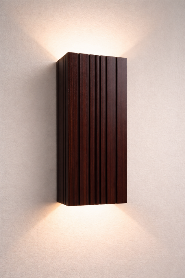 LED Ahşap Ceviz Kaplama Renk Duvar Aydınlatma