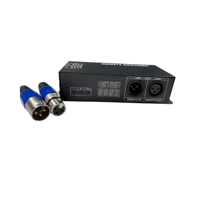 DMX 512 Decoder 4 Kanal RGBW Denetleyici Dijital Ayarlı DMX 512 Led Kontrol 4x8 Amper