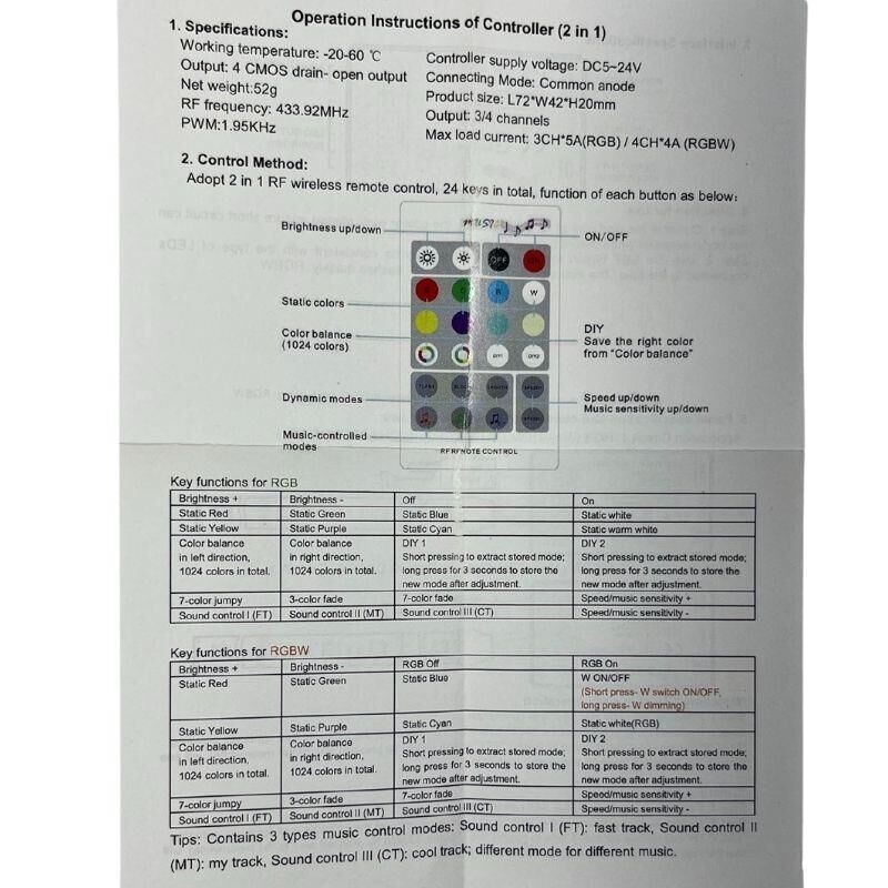 RGB / RGBW Müzik Sese Duyarlı Kontrol Cihazı