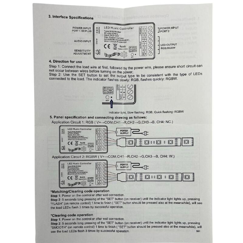 RGB / RGBW Müzik Sese Duyarlı Kontrol Cihazı