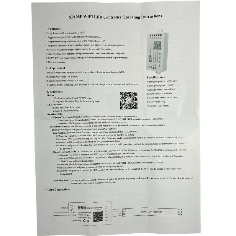 WS2811-WS2812 SP108E Pixel ARGB Şerit Led Wifi Kontrol Cihazı