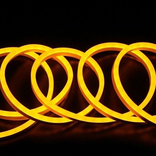 Amber (Sarı) Neon Led 220V Tak Çalıştır 5 Metre 8x16mm 1S