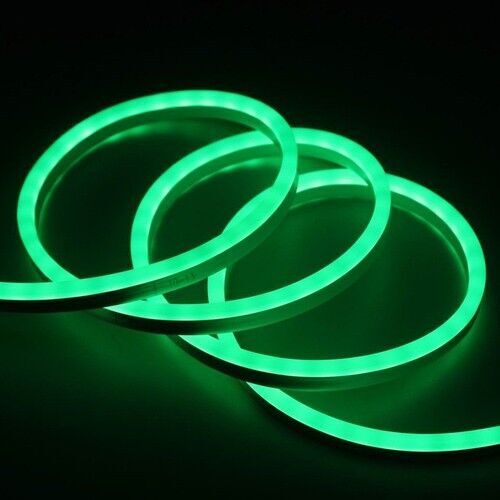 220V Tak Çalıştır Yeşil Neon LED Şerit - 5 Metre Set - 8x16mm