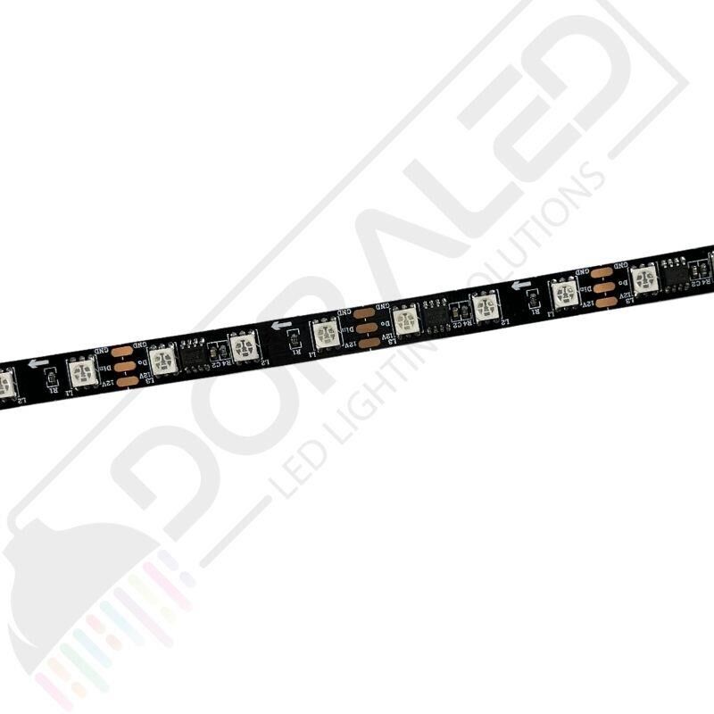 WS2811 ARGB Adreslenebilir Siyah Pcb Şerit Led IP20 5M 60Led Magic Led