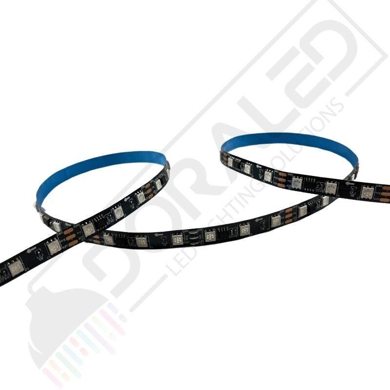 WS2811 ARGB Adreslenebilir Siyah Pcb Şerit Led IP20 5M 60Led Magic Led